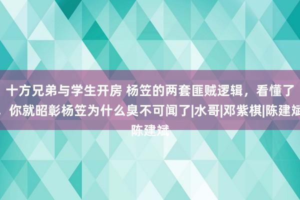 十方兄弟与学生开房 杨笠的两套匪贼逻辑，看懂了，你就昭彰杨笠为什么臭不可闻了|水哥|邓紫棋|陈建斌