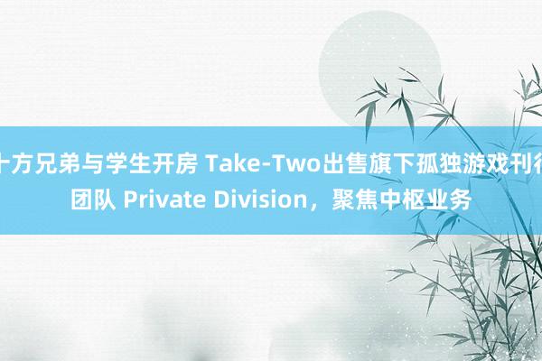 十方兄弟与学生开房 Take-Two出售旗下孤独游戏刊行团队 Private Division，聚焦中枢业务